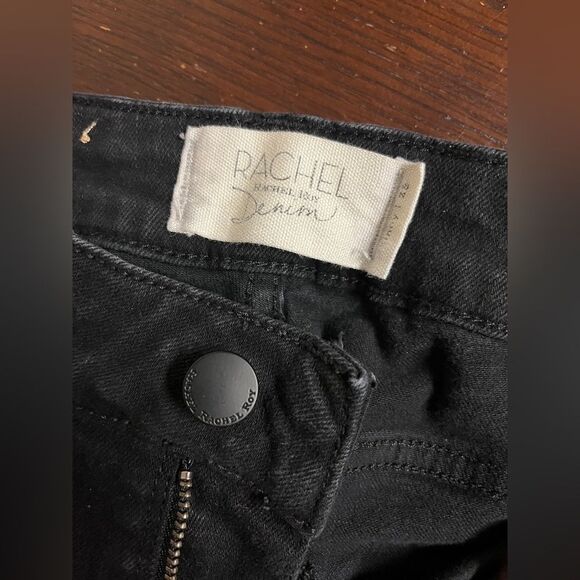 Rachel Roy Black Distressed Skinny Denim Jeans Stretch Ripped Pants Sz 0/25 - Picture 4 of 10